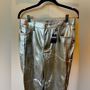Silver Faux Leather Pants